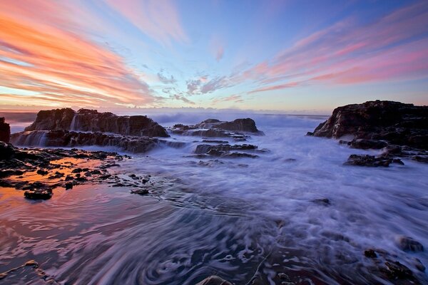 Bellissimo tramonto sull oceano