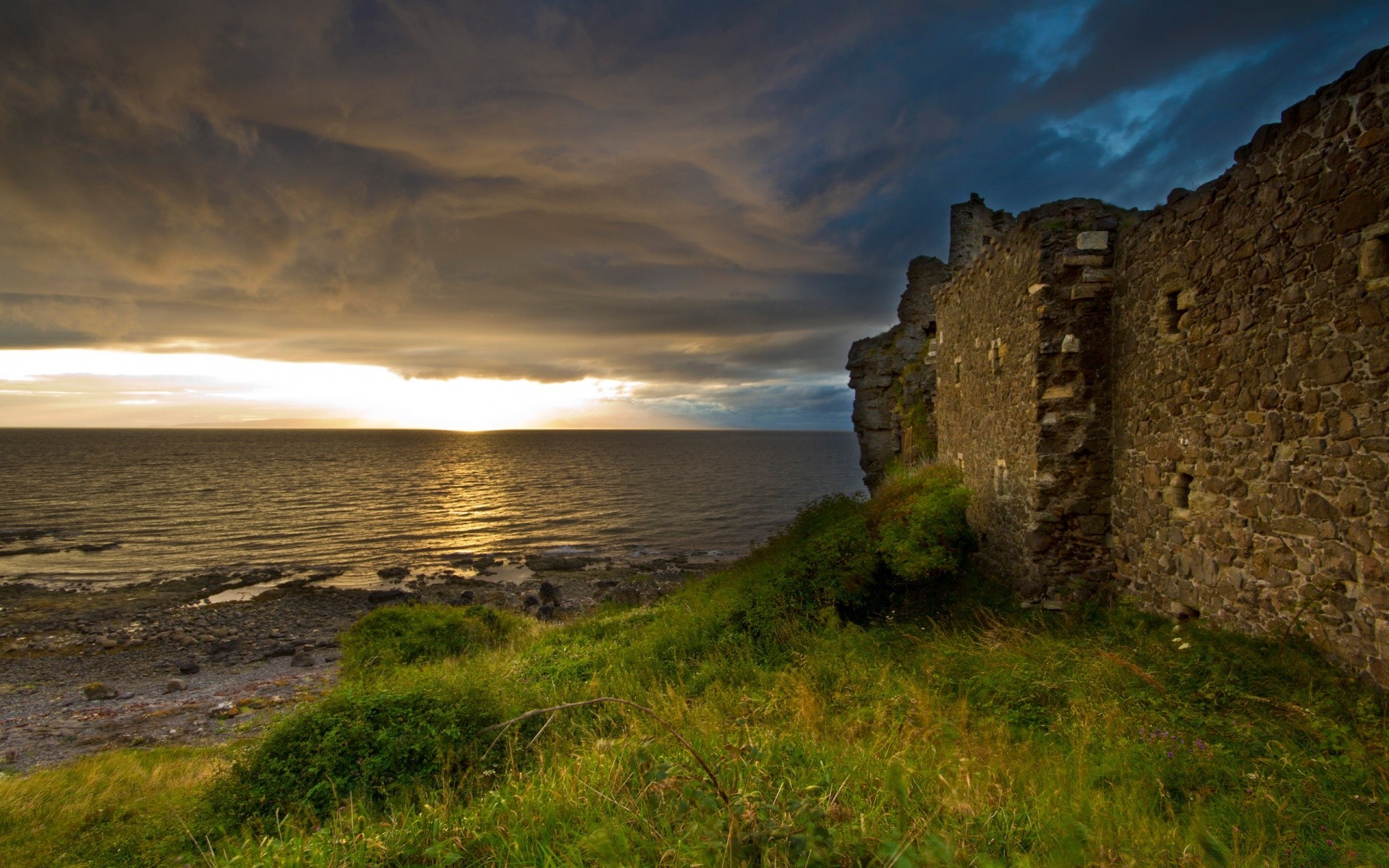 sea and ocean landscape sky castle sunset water travel sea beach seashore ocean fortress architecture fortification