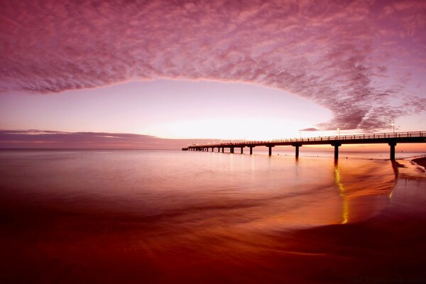 Beautiful twilight over the sea. Ocean