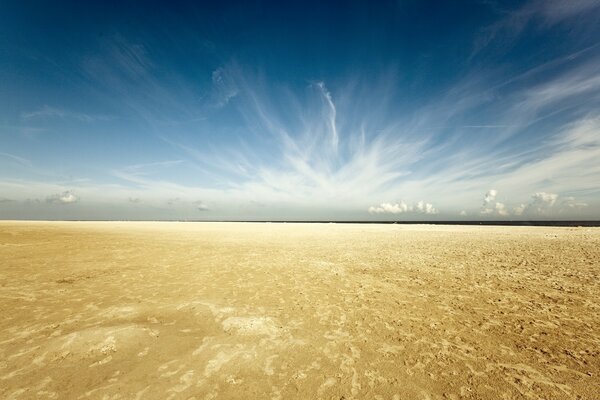 The beach and the ocean on the border of the wind