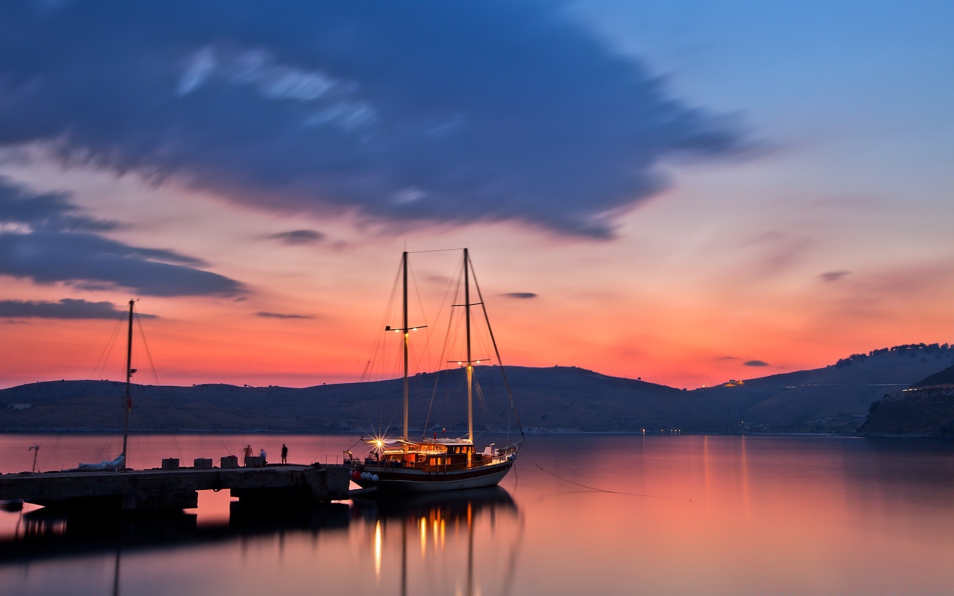 mer et océan eau coucher de soleil ciel voyage aube soir réflexion mer crépuscule bateau voilier système de transport