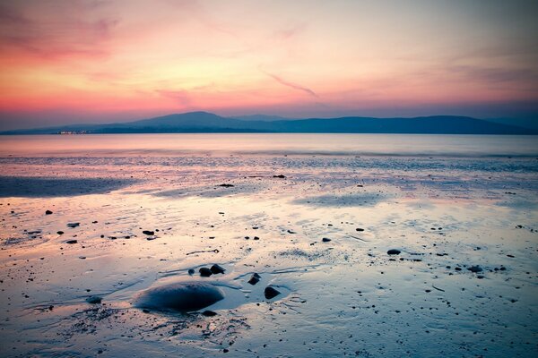 Beautiful sunset on the seashore