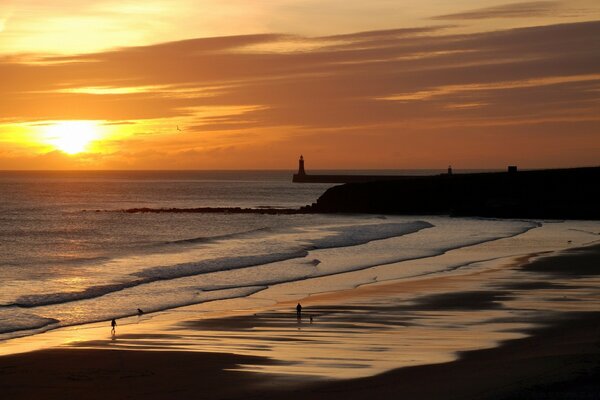 Beautiful sunrise on the seashore