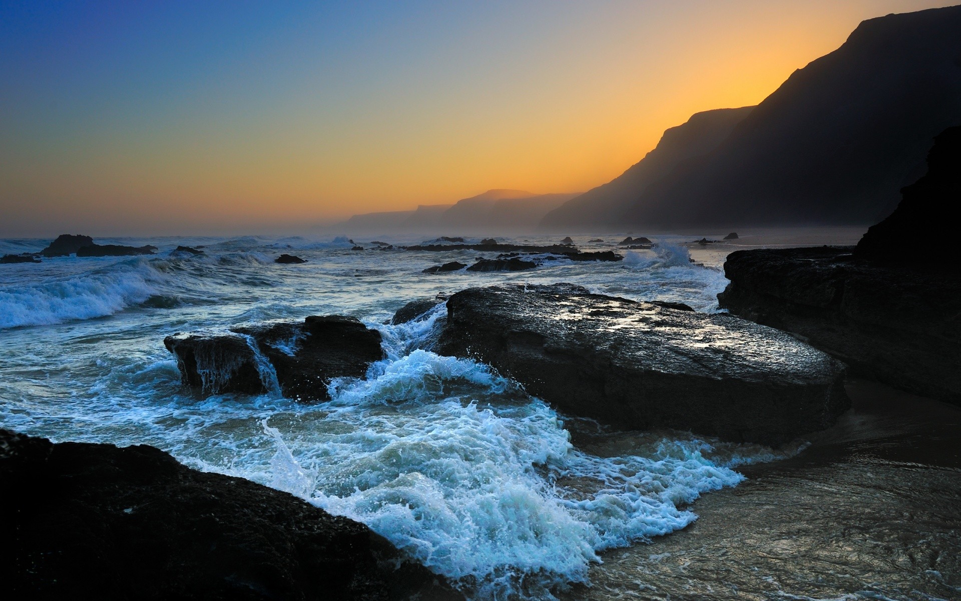 mer et océan coucher de soleil eau crépuscule océan soir mer aube plage mer paysage paysage surf voyage rock ciel en plein air