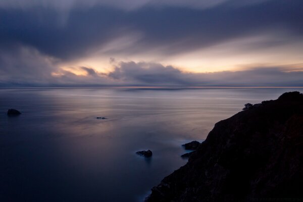 The silence of the sea at sunset