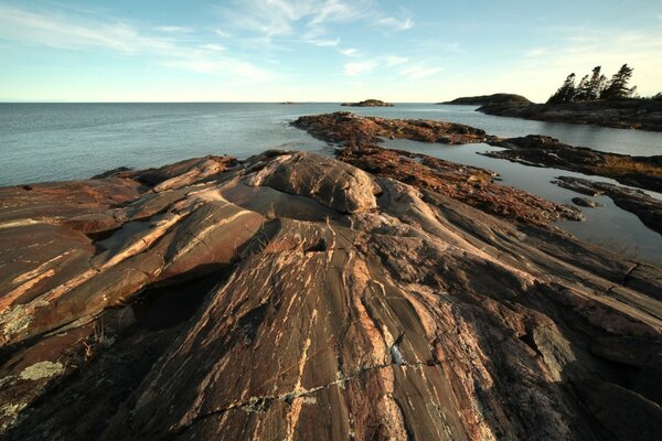 Landscape sea with huge rocks