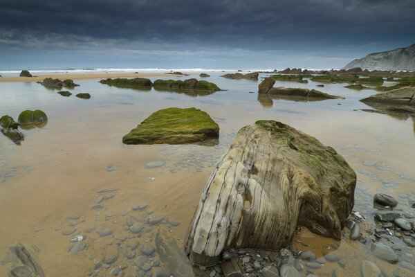 Sandstrand Meer Felsbrocken