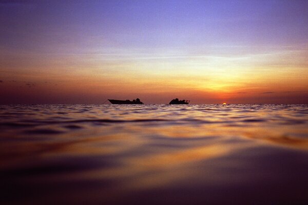 Clouds are reflected in the sea water