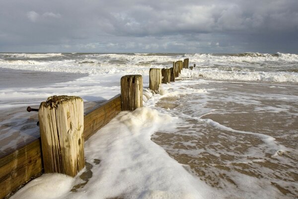 Mer surf vue de la plage