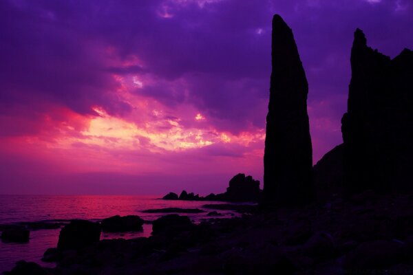 Sculptures en pierre-paysage cosmique