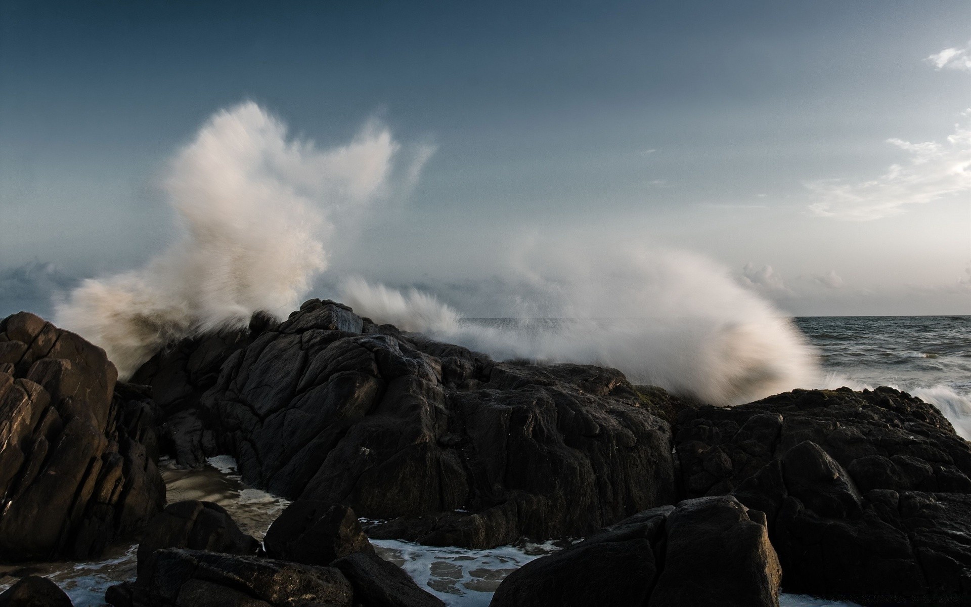 sea and ocean landscape water fog snow storm sunset travel sky mountain dawn mist nature outdoors volcano winter