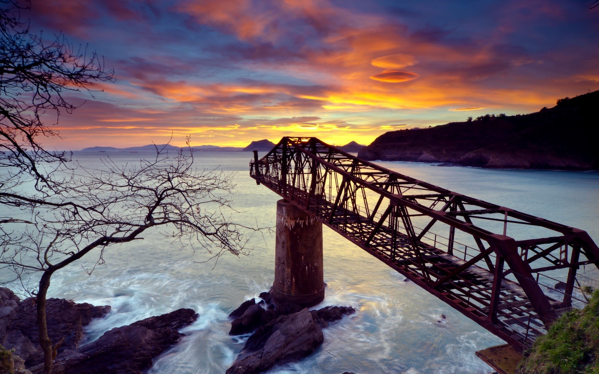 sea and ocean water sunset bridge landscape sky travel dawn evening ocean river sea reflection outdoors seashore nature