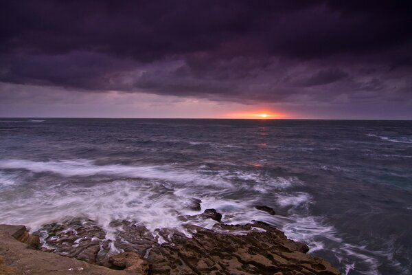 Sea and ocean at sunset