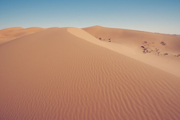 Sand dunes under a blue sky