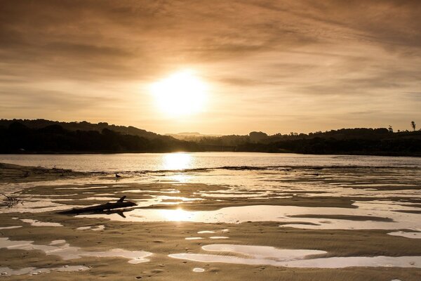 Dawn sea lake sky beauty