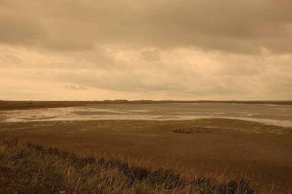 Water sea estuary cloudy sky