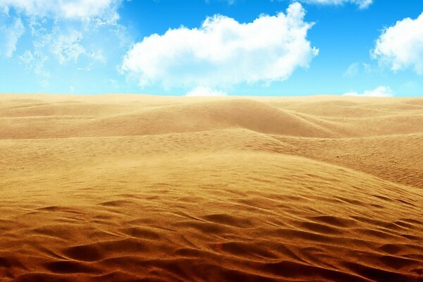 Orange sand in the desert and the sky