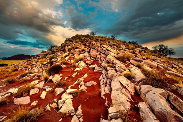 Hermoso lugar en el desierto de piedras