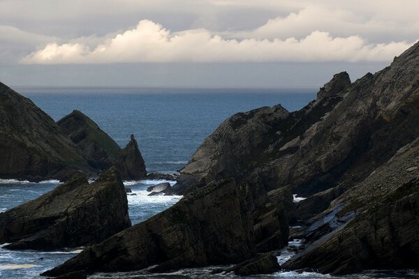 Rocks in the water Sea Ocean Landscape horizon