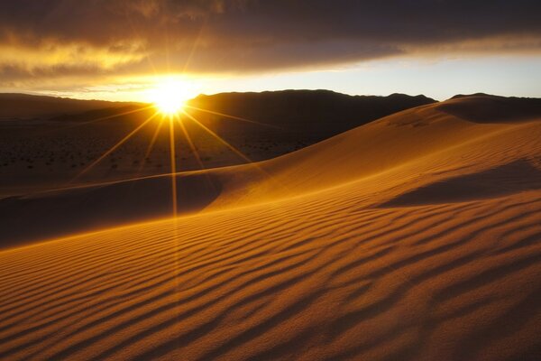 Sunset in the desert beautiful view