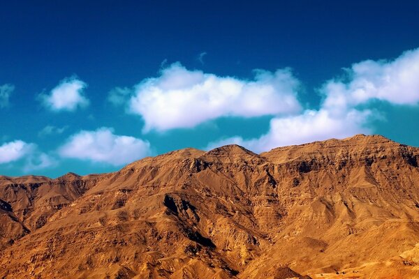 Mountains in the desert and cloudy weather