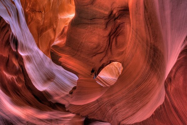 Coral-colored desert cave