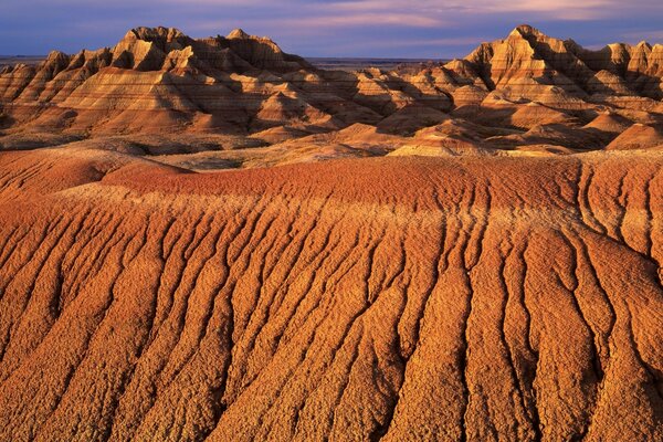 Landscape of dry desert and mountains