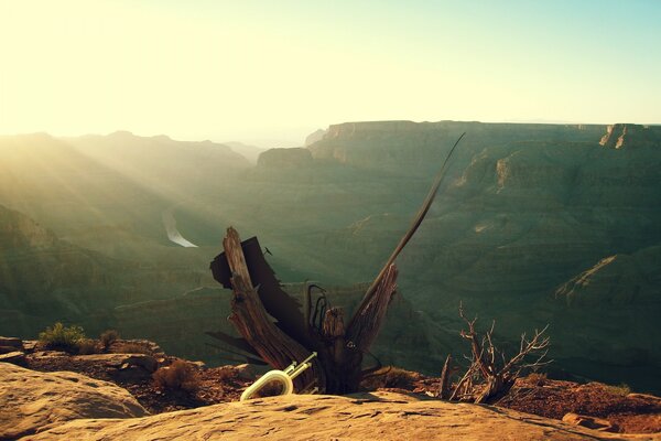 Paisagem amanhecer, montanhas, colina