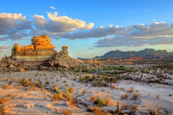 Beautiful nature in the desert and bewitching the sky