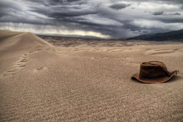 Gloomy sky on a deserted beach