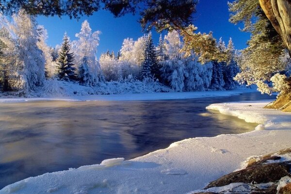 Hiver neigeux tel qu il est. Froid, glacé et beau