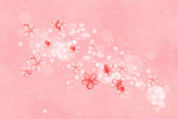 Drawing of pink flowers in delicate tones