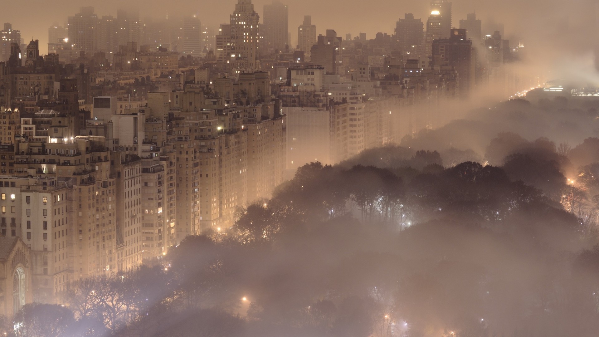 cidade poluição casa fumaça arquitetura skyline cidade smog céu urbano ambiente centro da cidade névoa luz arranha-céu paisagem o negócio