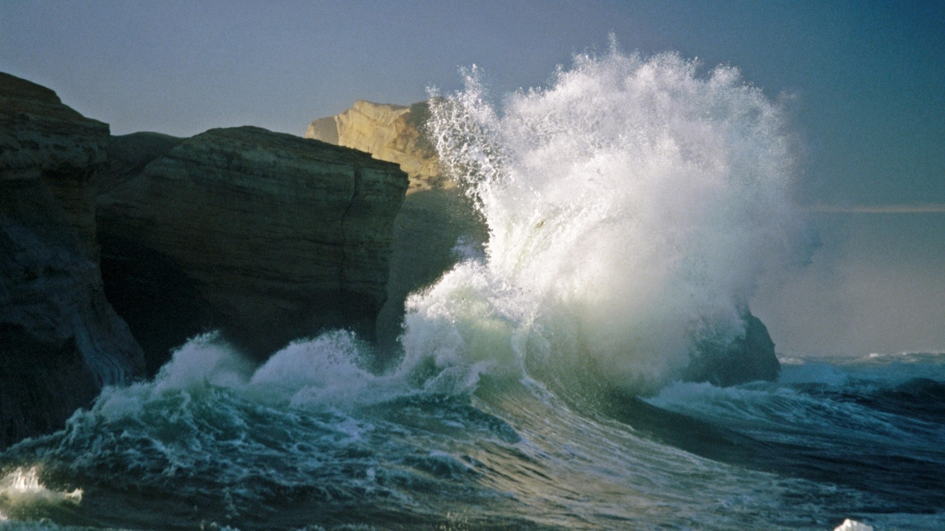 landscapes water ocean landscape sea waterfall surf seashore beach travel storm rock outdoors seascape rainbow motion nature mist river foam