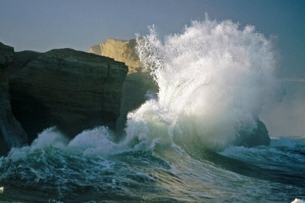 Ocean landscape Mountains waves