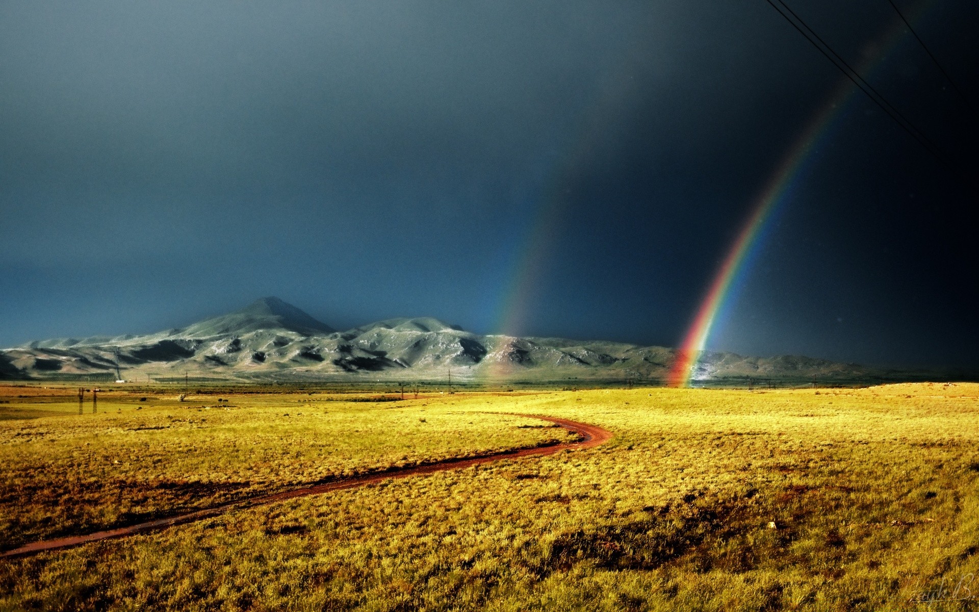 paysage arc-en-ciel paysage ciel nature tempête pluie