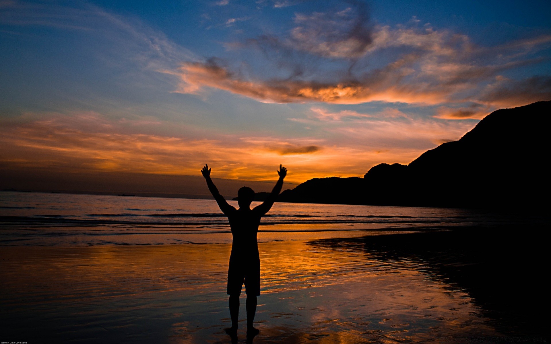 landscapes sunset water dawn beach dusk evening sun sea backlit ocean sky silhouette