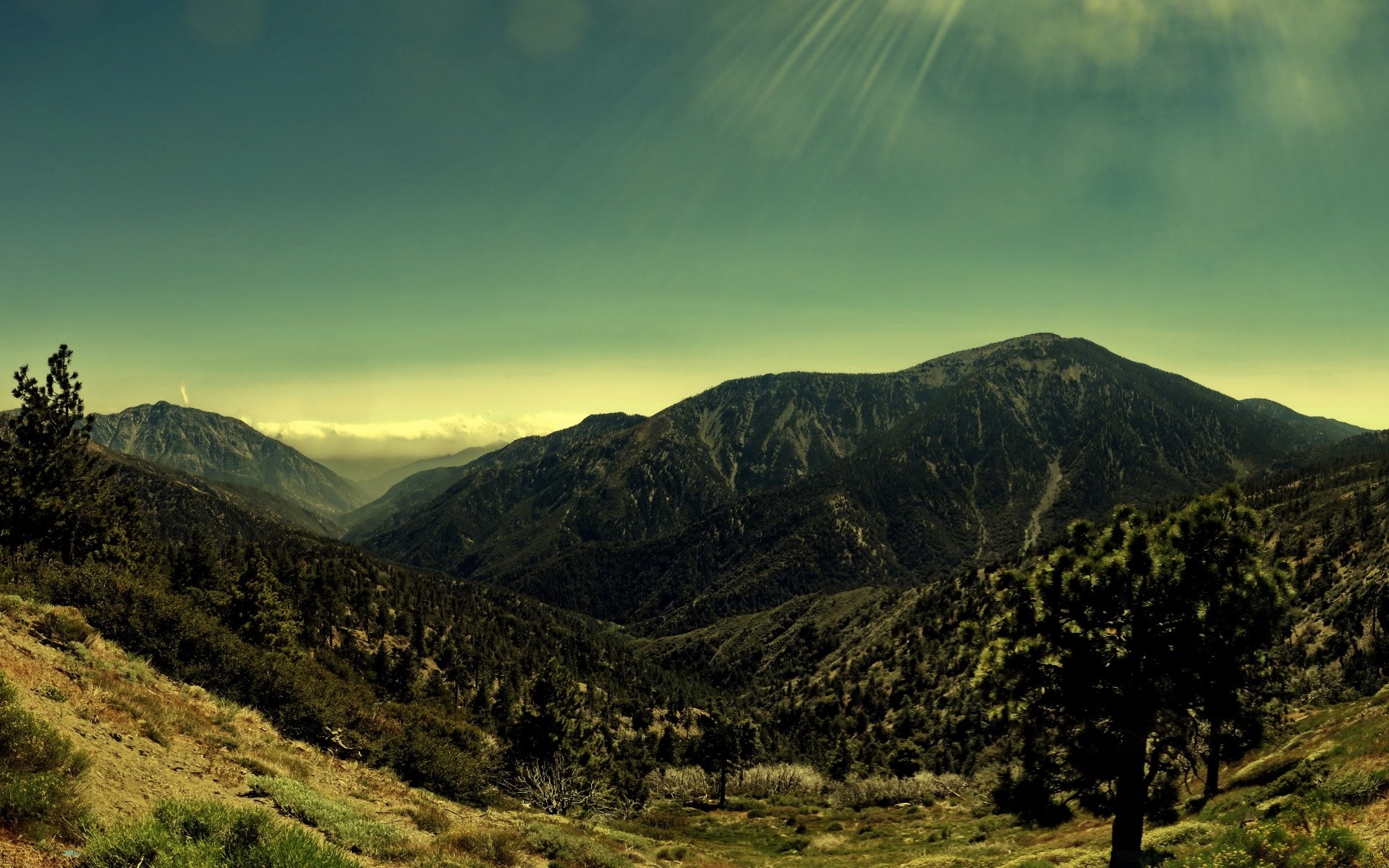 landscapes mountain landscape travel nature outdoors sky tree snow wood hill fog valley grass dawn