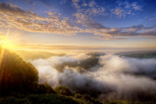 Dawn from a bird s-eye view