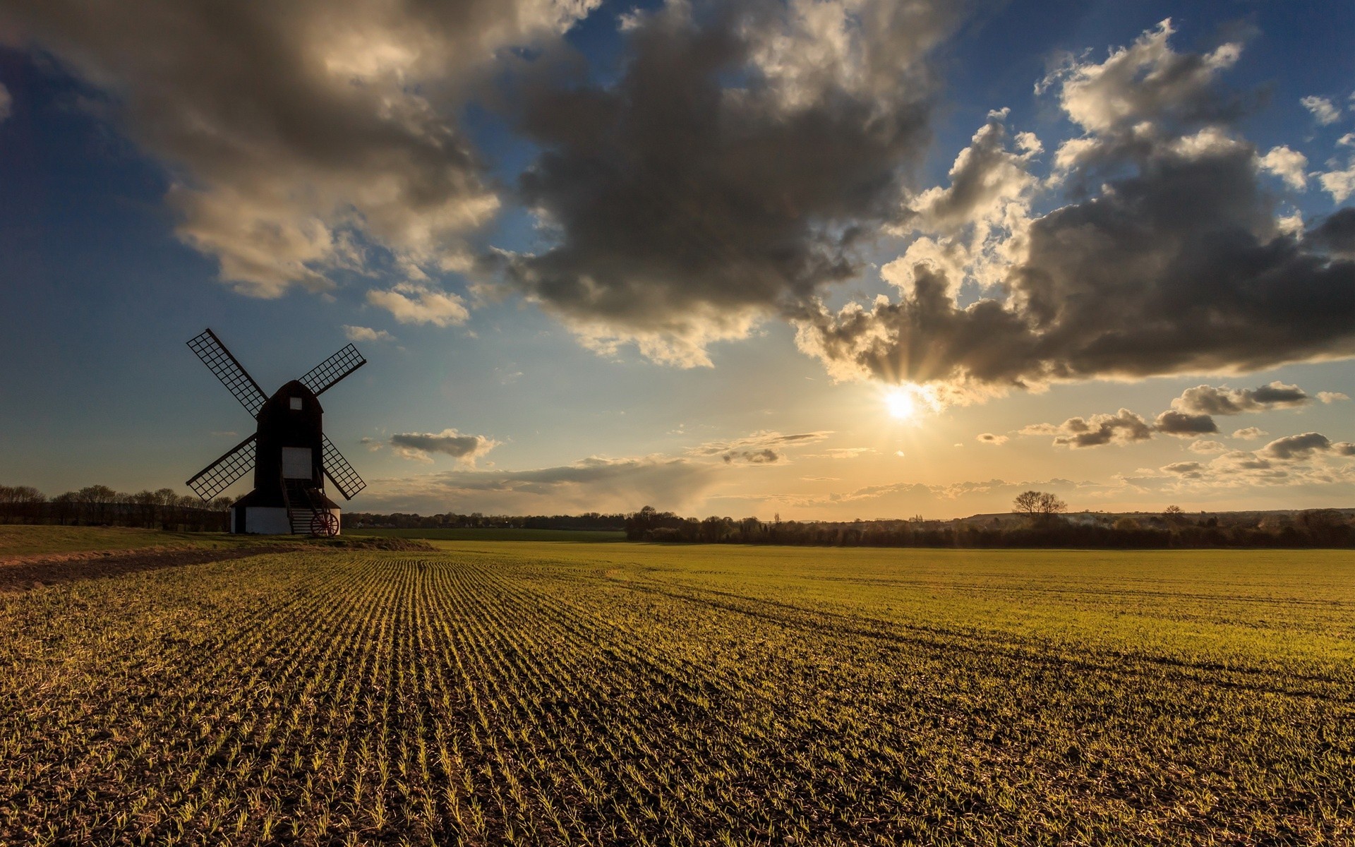 paysage coucher de soleil paysage agriculture ferme ciel soleil aube champ nature moulin à vent rural nuage terres cultivées campagne soir beau temps extérieur lumière sol