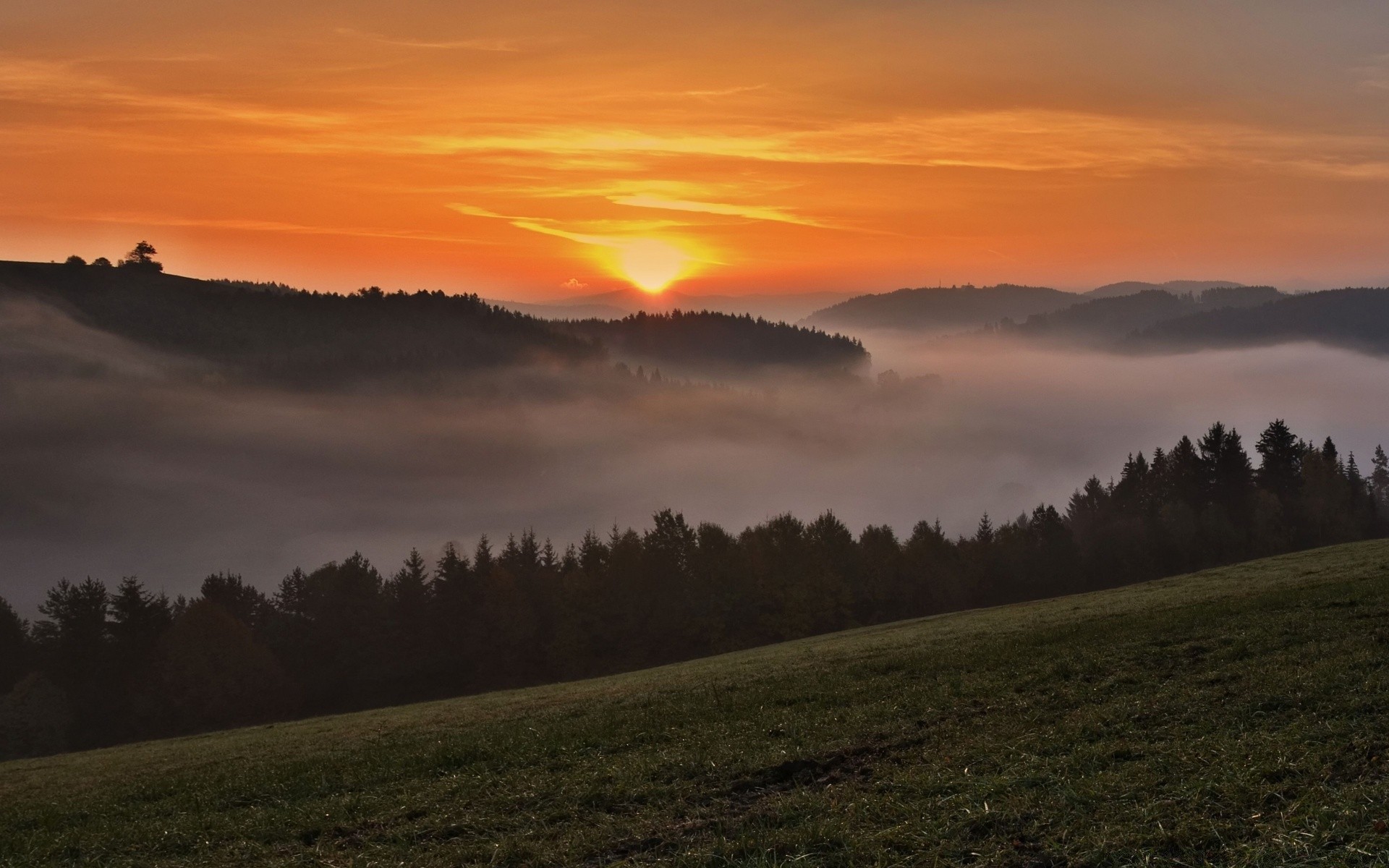 landschaft sonnenuntergang dämmerung landschaft abend baum sonne himmel im freien natur herbst dämmerung nebel gutes wetter reisen licht