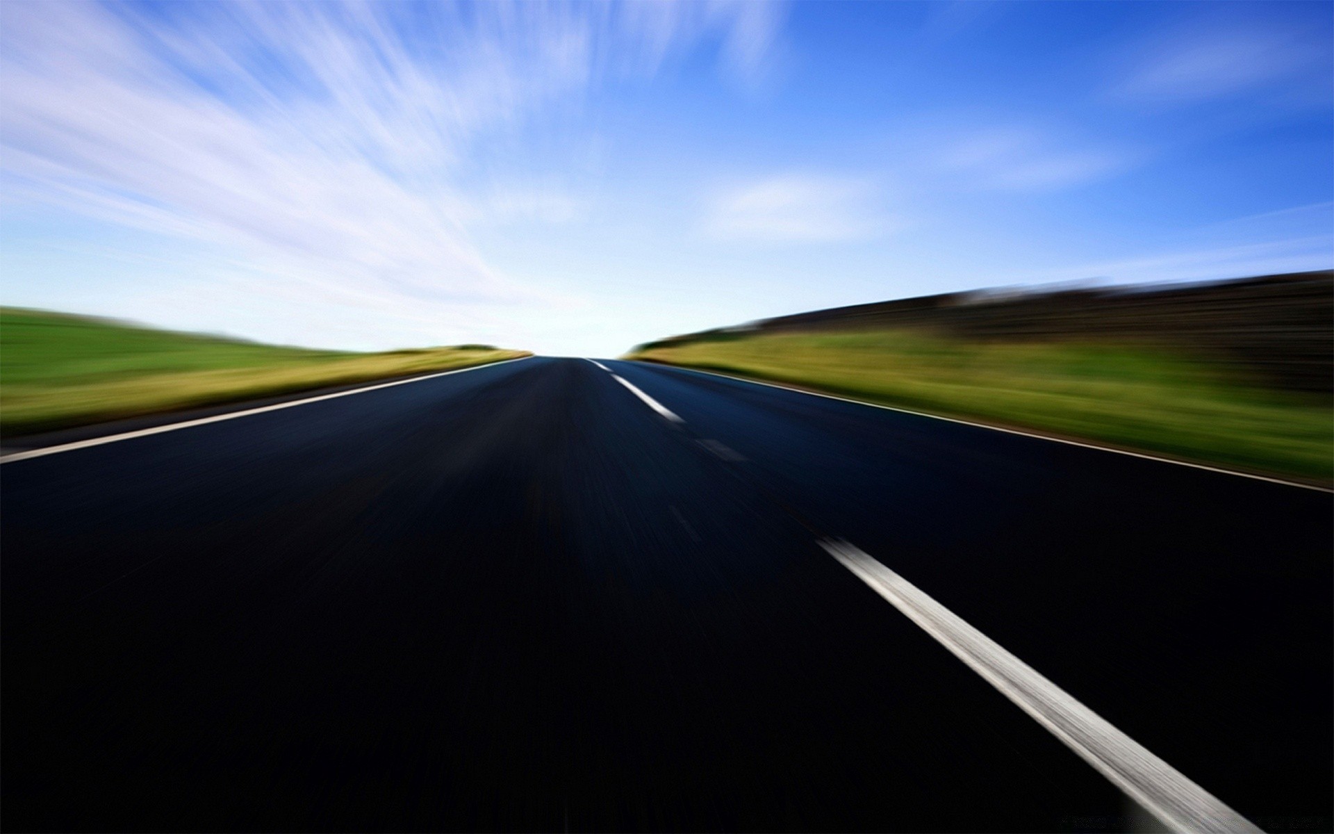 landscapes road asphalt highway landscape drive sky grass guidance countryside nature travel perspective rural