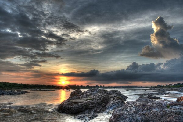 Seascapes at sunset by the sea