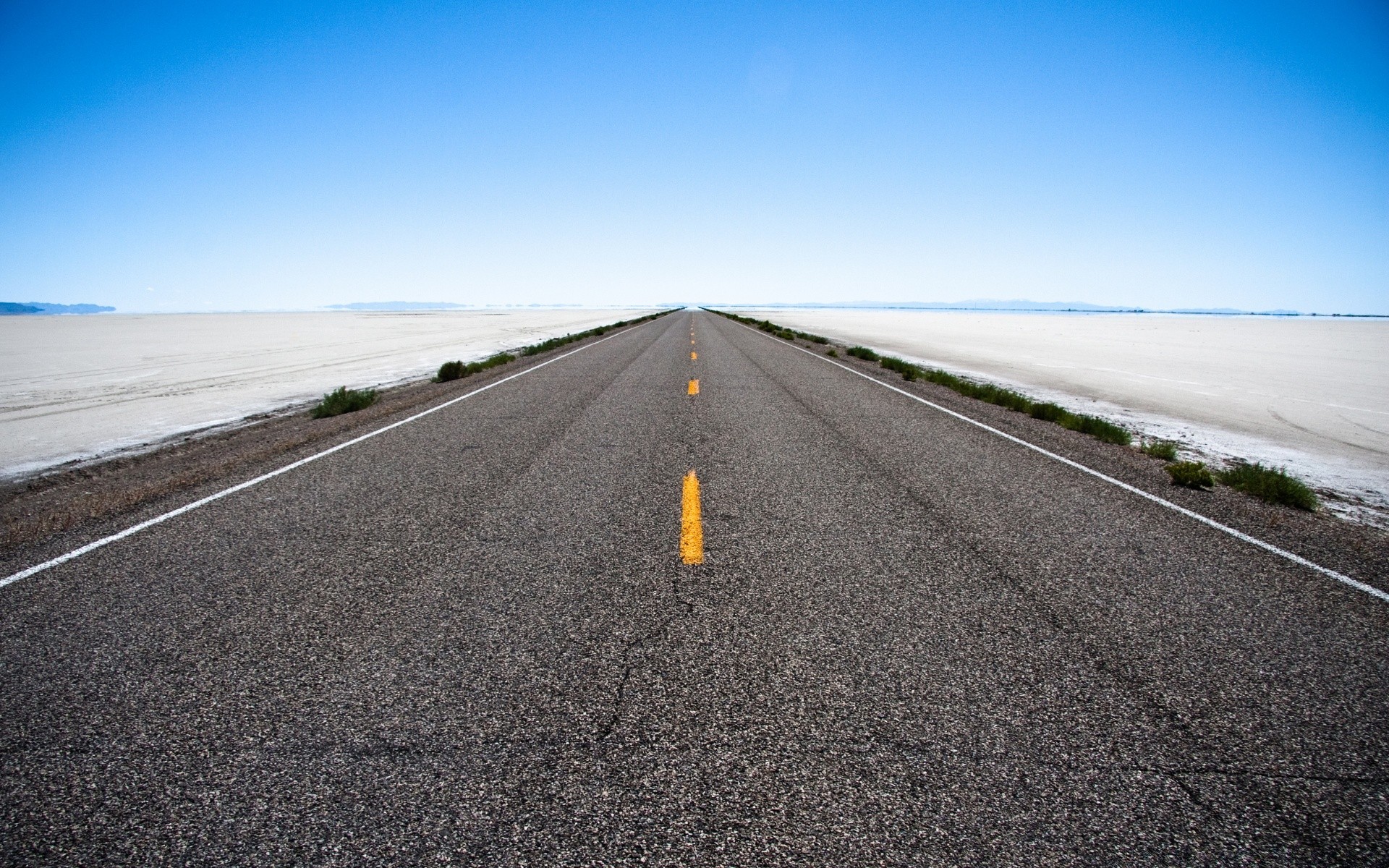 landscapes road asphalt highway landscape sky desert guidance travel empty straight horizon