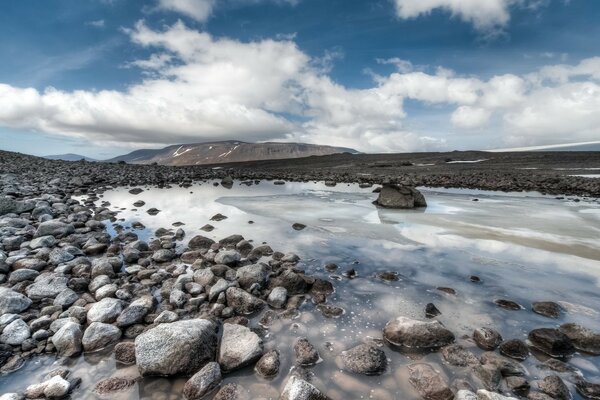 Landscapes of nature. Water and sky