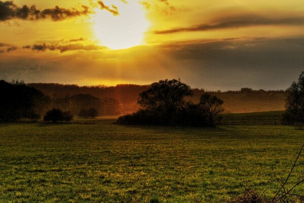 Paysage coucher de soleil lever du soleil