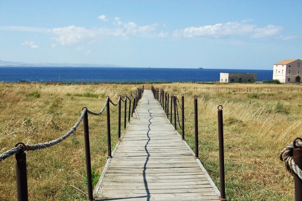 Denize giden yol yaz güzelliği plaj tatil