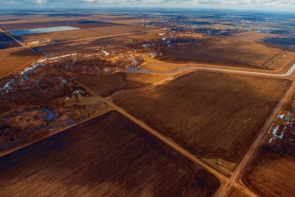 Vista de la tierra desde alto vuelo