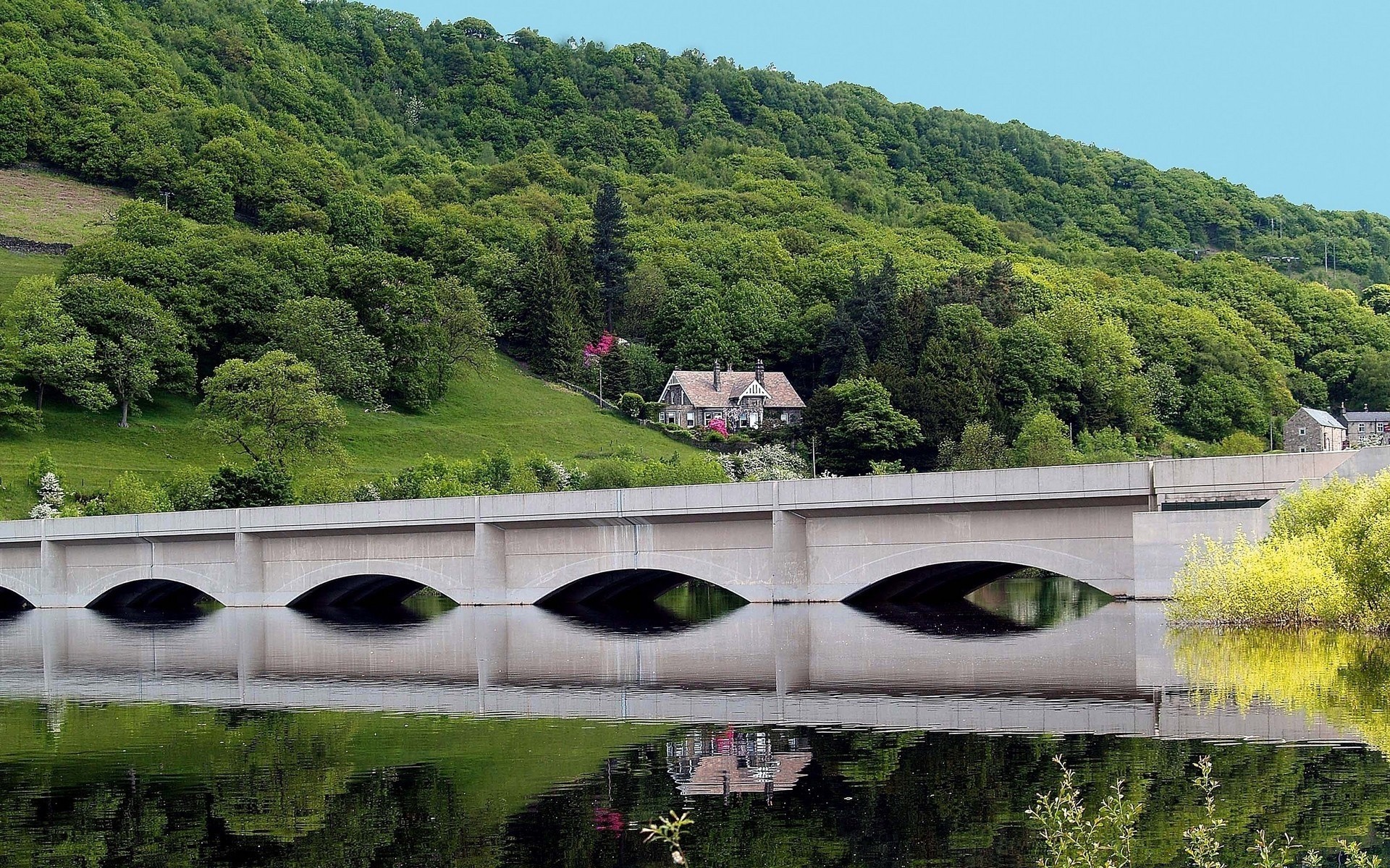 landschaft brücke landschaft baum reisen fluss wasser natur berge landschaftlich sommer spektakel himmel holz architektur im freien park gras tourismus hügel