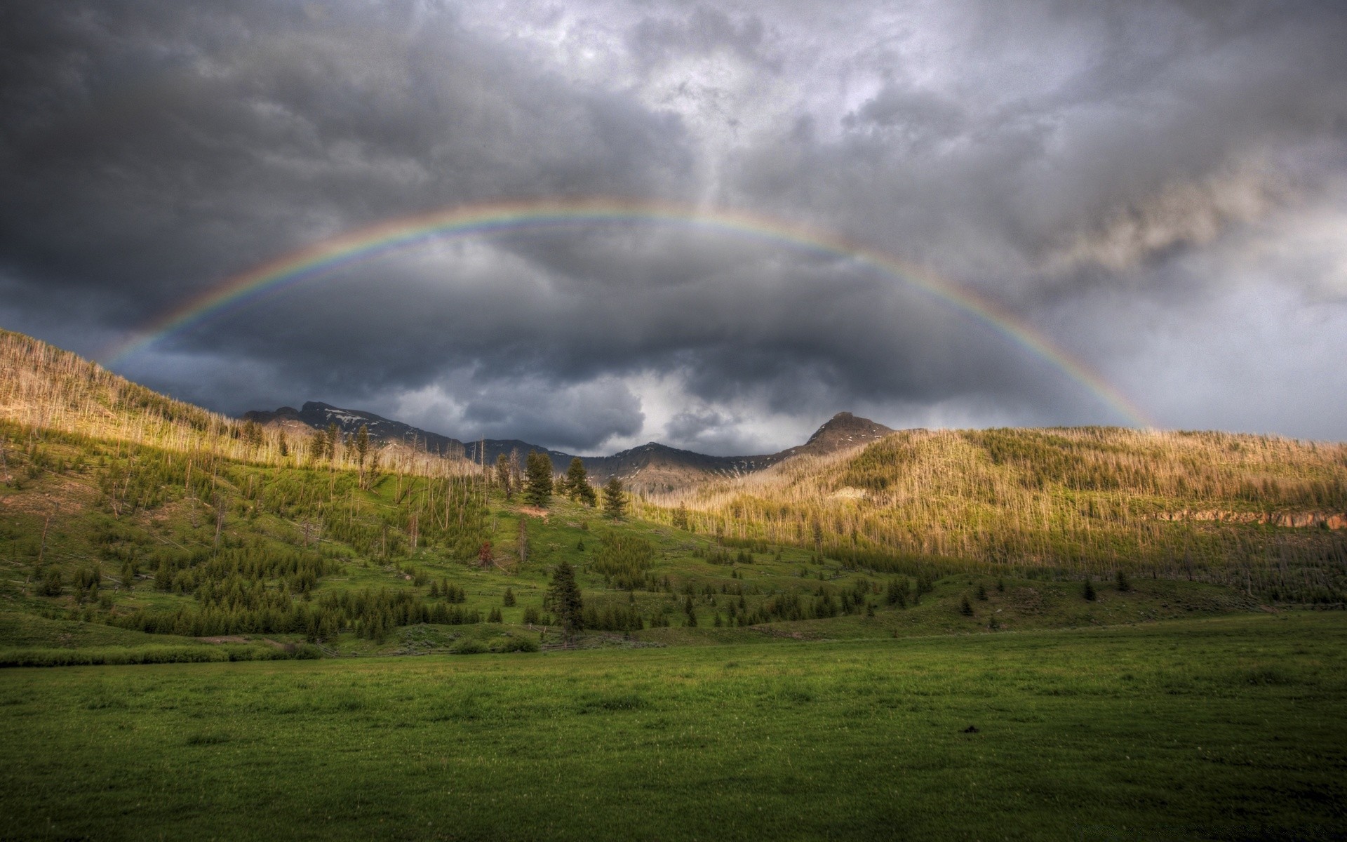 paisaje arco iris paisaje tormenta lluvia cielo nube tiempo montaña escénico naturaleza niebla árbol colina valle viajes